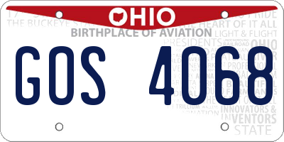 OH license plate GOS4068