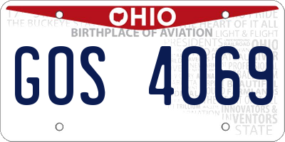 OH license plate GOS4069