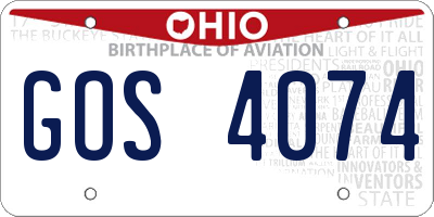 OH license plate GOS4074