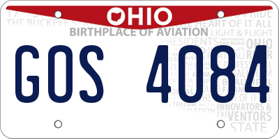 OH license plate GOS4084