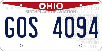 OH license plate GOS4094