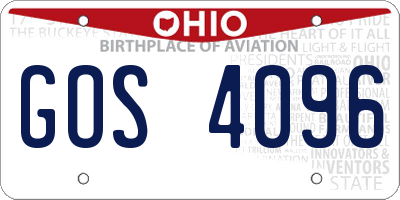 OH license plate GOS4096