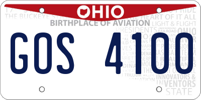 OH license plate GOS4100
