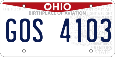 OH license plate GOS4103