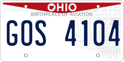 OH license plate GOS4104