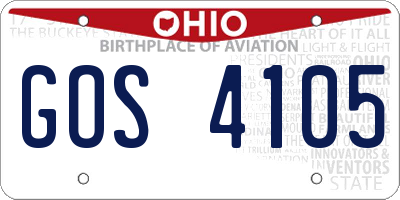 OH license plate GOS4105