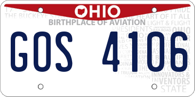 OH license plate GOS4106