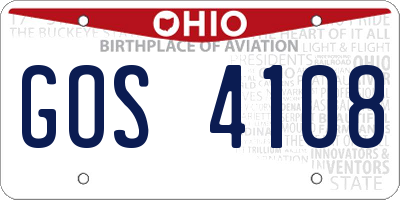 OH license plate GOS4108