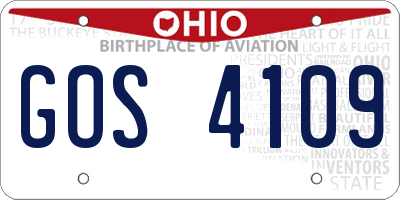 OH license plate GOS4109
