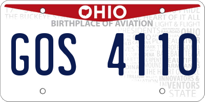 OH license plate GOS4110