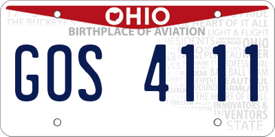 OH license plate GOS4111