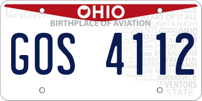 OH license plate GOS4112