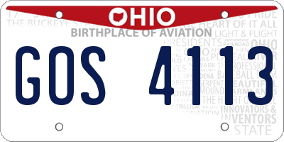 OH license plate GOS4113