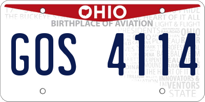 OH license plate GOS4114