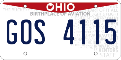 OH license plate GOS4115