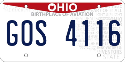 OH license plate GOS4116