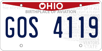 OH license plate GOS4119