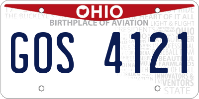 OH license plate GOS4121