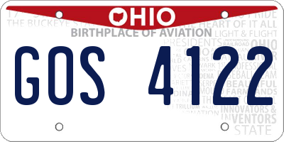 OH license plate GOS4122