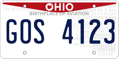 OH license plate GOS4123
