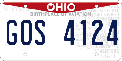 OH license plate GOS4124
