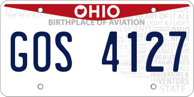 OH license plate GOS4127