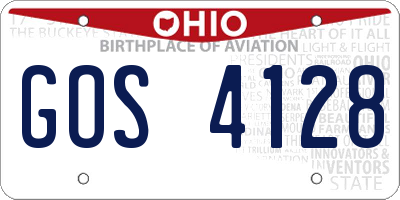 OH license plate GOS4128