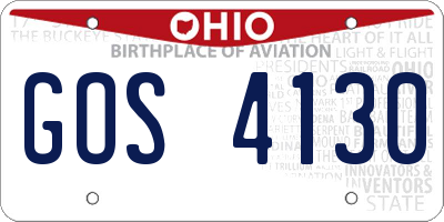 OH license plate GOS4130