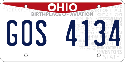 OH license plate GOS4134