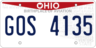 OH license plate GOS4135