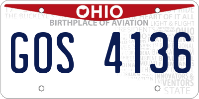 OH license plate GOS4136