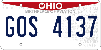 OH license plate GOS4137