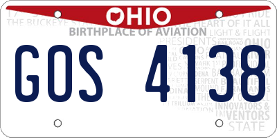OH license plate GOS4138
