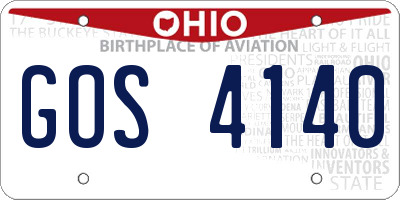 OH license plate GOS4140