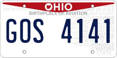 OH license plate GOS4141