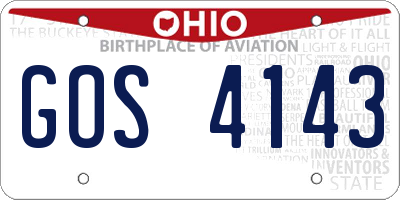 OH license plate GOS4143