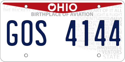 OH license plate GOS4144