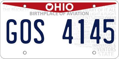 OH license plate GOS4145