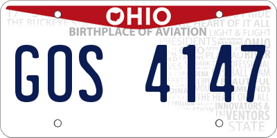 OH license plate GOS4147