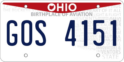 OH license plate GOS4151