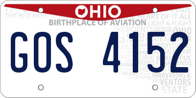 OH license plate GOS4152