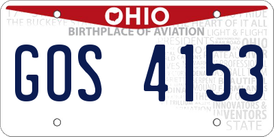 OH license plate GOS4153
