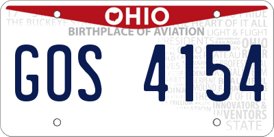 OH license plate GOS4154