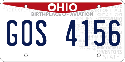 OH license plate GOS4156