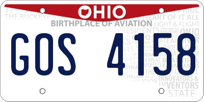 OH license plate GOS4158