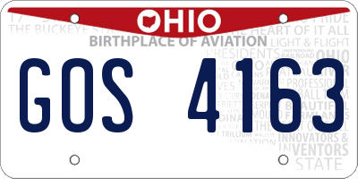 OH license plate GOS4163