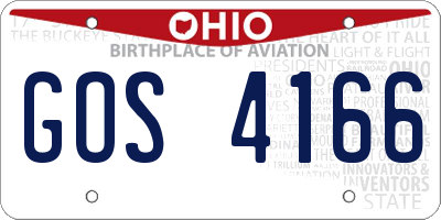 OH license plate GOS4166