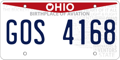 OH license plate GOS4168