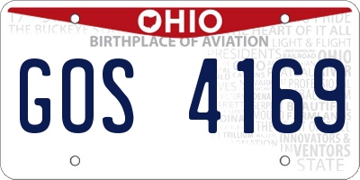 OH license plate GOS4169