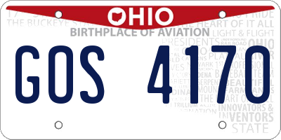 OH license plate GOS4170